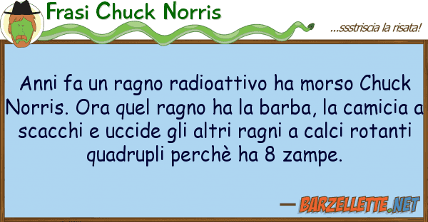 Frasi Chuck Norris anni fa ragno radioattivo ha morso ch