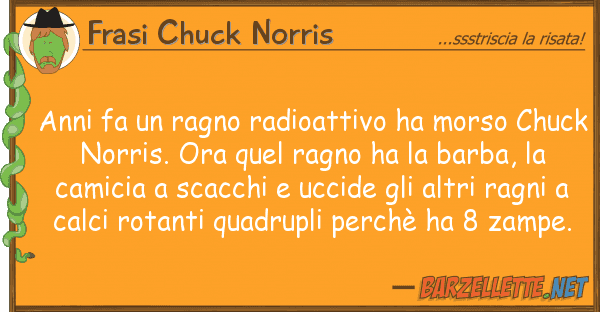 Frasi Chuck Norris anni fa ragno radioattivo ha morso ch