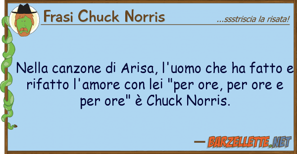 Frasi Chuck Norris canzone arisa, l'uomo ha fa