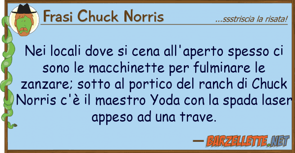 Frasi Chuck Norris locali cena all'aperto spess