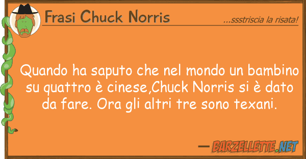 Frasi Chuck Norris quando ha saputo mondo bambin