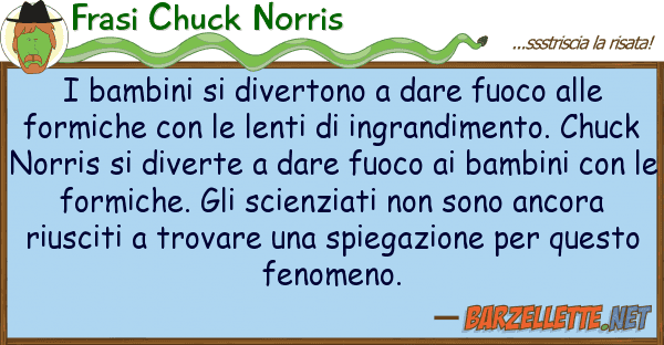 Frasi Chuck Norris bambini divertono dare fuoco