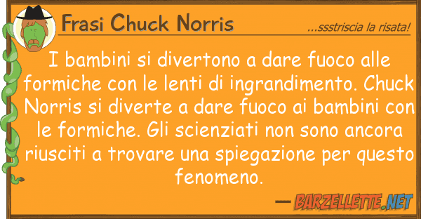Frasi Chuck Norris bambini divertono dare fuoco