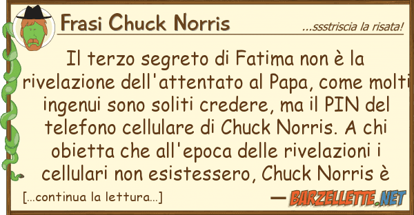 Frasi Chuck Norris terzo segreto fatima è riv
