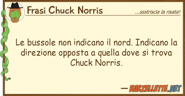 Frasi Chuck Norris bussole indicano nord. indican