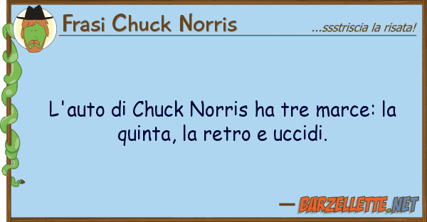 Frasi Chuck Norris l'auto chuck norris ha tre marce: