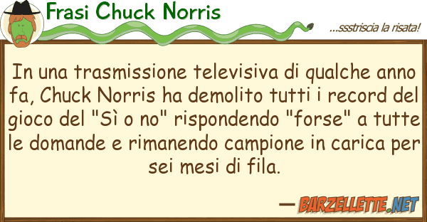 Frasi Chuck Norris trasmissione televisiva qualch