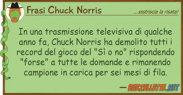 Frasi Chuck Norris trasmissione televisiva qualch