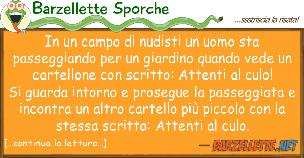 Barzellette Sporche campo nudisti uomo sta passe