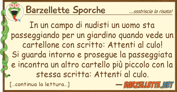Barzellette Sporche campo nudisti uomo sta passe