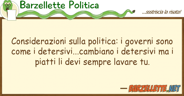 Barzellette Politica considerazioni politica: governi