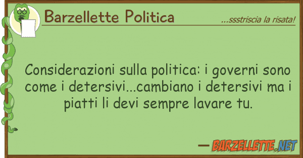 Barzellette Politica considerazioni politica: governi