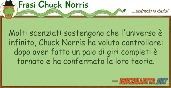 Frasi Chuck Norris molti scenziati sostengono l'univers
