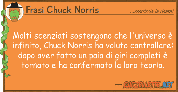 Frasi Chuck Norris molti scenziati sostengono l'univers
