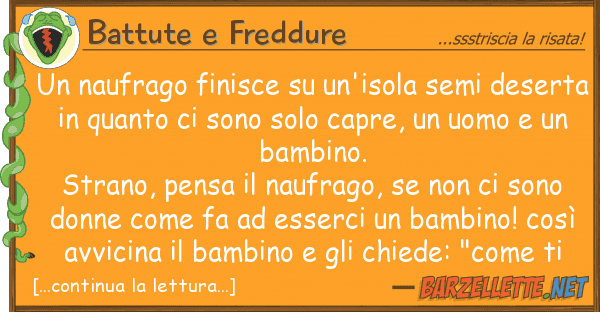 Battute e Freddure naufrago finisce un'isola semi des