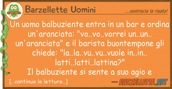 Barzellette Uomini uomo balbuziente entra bar