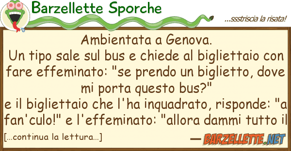Barzellette Sporche ambientata genova. un tipo sale b