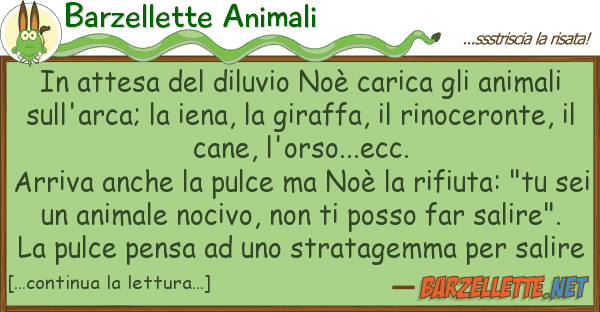 Barzellette Animali attesa diluvio noè carica