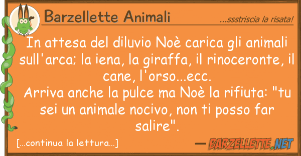 Barzellette Animali attesa diluvio noè carica