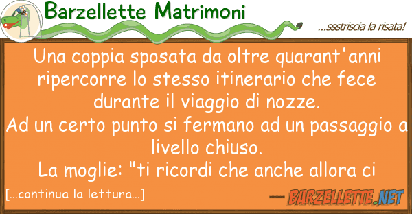 Barzellette Matrimoni coppia sposata oltre quarant'anni