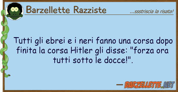 Barzellette Razziste ebrei neri fanno corsa