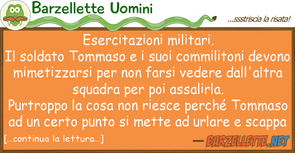 Barzellette Uomini esercitazioni militari. il soldato tomm