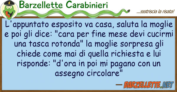 Barzellette Carabinieri l'appuntato esposito va casa, saluta
