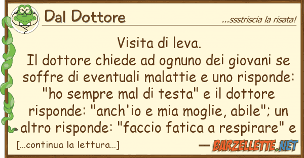 Dal Dottore visita leva. il dottore chiede og