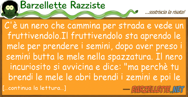 Barzellette Razziste c'è nero cammina strada ve