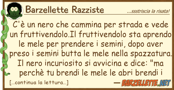 Barzellette Razziste c'è nero cammina strada ve