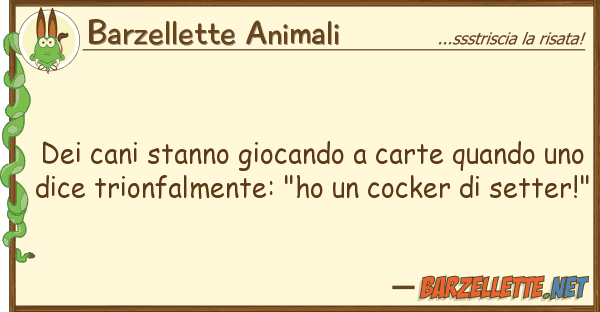 Barzellette Animali cani stanno giocando carte quando