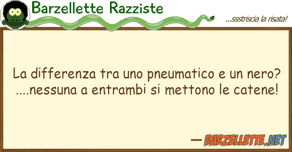 Barzellette Razziste differenza pneumatico