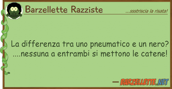 Barzellette Razziste differenza pneumatico
