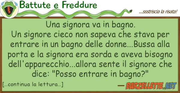 Battute e Freddure signora va bagno. un signore cie