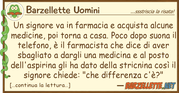 Barzellette Uomini signore va farmacia acquista alc