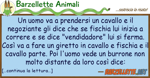 Barzellette Animali uomo va prendersi cavallo n
