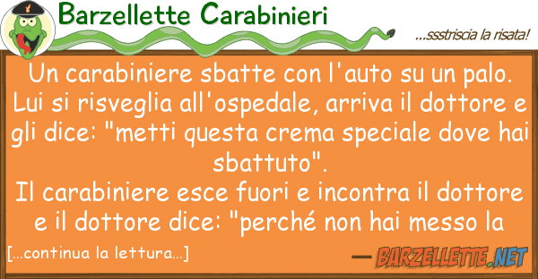 Barzellette Carabinieri carabiniere sbatte l'auto p