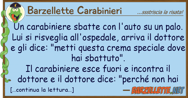Barzellette Carabinieri carabiniere sbatte l'auto p