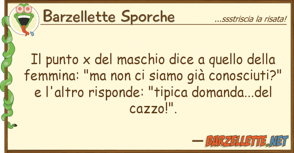 Barzellette Sporche punto x maschio dice