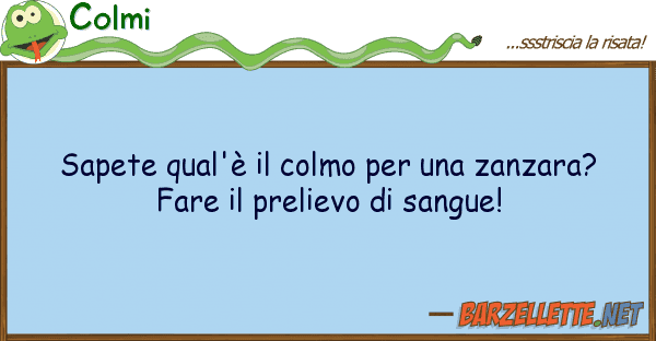 Colmi sapete qual'è colmo zanzara?