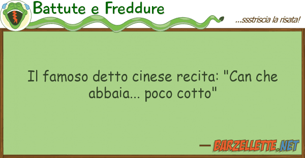 Battute e Freddure famoso detto cinese recita: "can