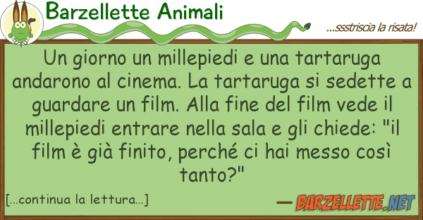 Barzellette Animali giorno millepiedi tartaruga