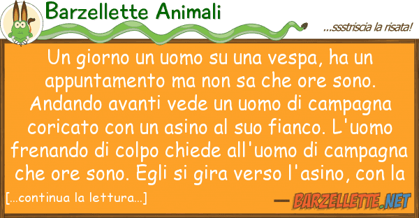 Barzellette Animali giorno uomo vespa, ha ap