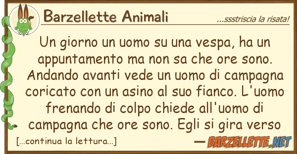 Barzellette Animali giorno uomo vespa, ha ap