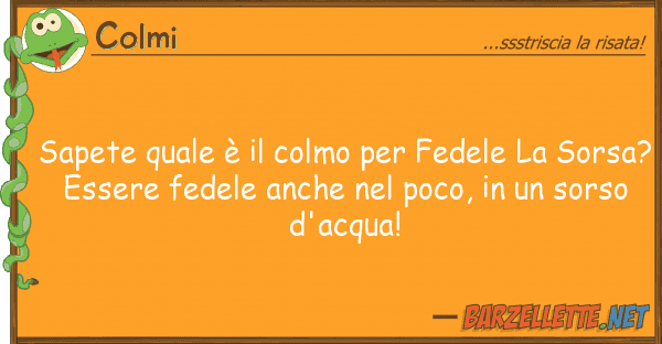 Colmi sapete è colmo fedele s