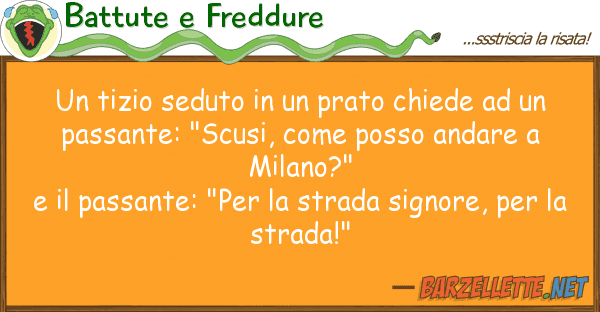 Battute e Freddure tizio seduto prato chiede
