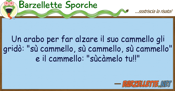 Barzellette Sporche arabo far alzare cammello