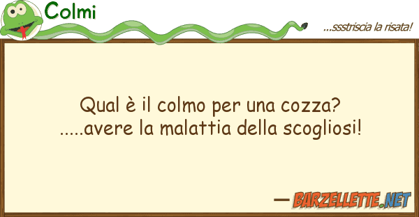 Colmi qual è colmo cozza?.....aver