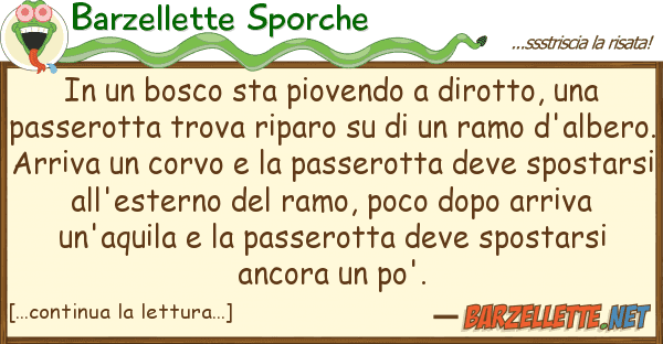 Barzellette Sporche bosco sta piovendo dirotto,