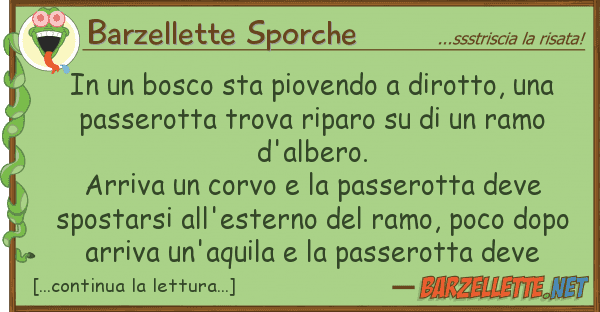 Barzellette Sporche bosco sta piovendo dirotto,
